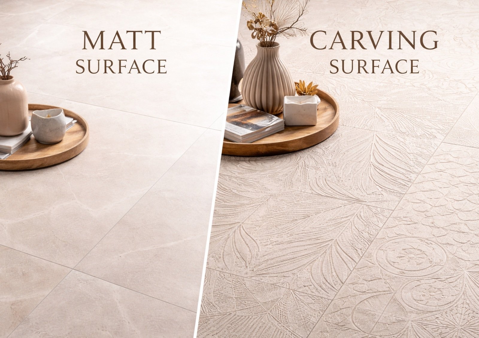 Matt vs Carving Porcelain Tiles: Which One Should You Choose?